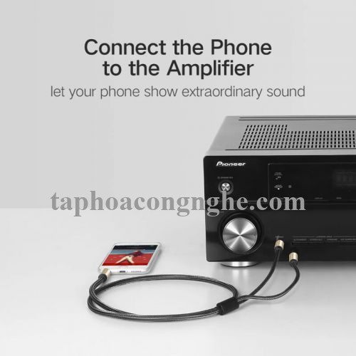 Ugreen 40793 3M Màu Đen Cáp âm thanh 2 đầu 6.5mm dương sang 3.5mm dương cao cấp AV126 30040793